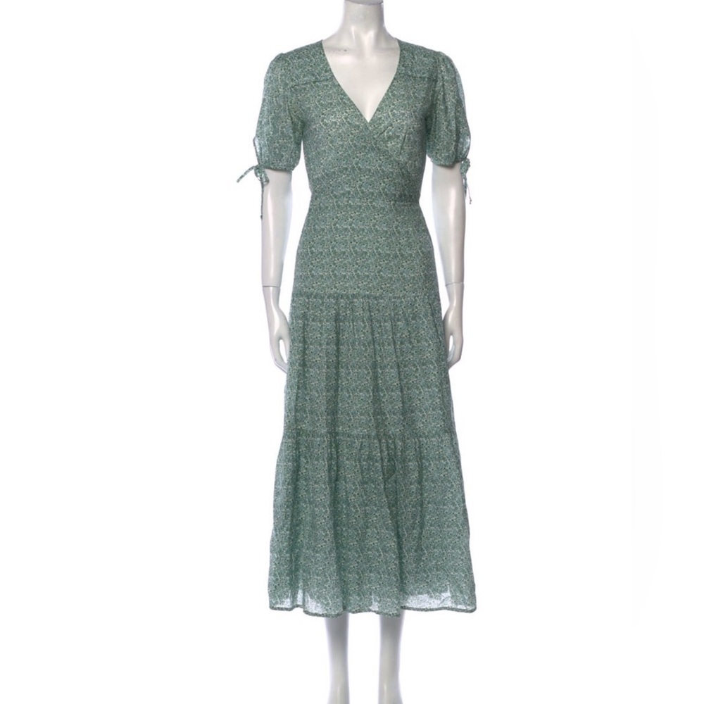 Christy dawn August wrap dress in green floral